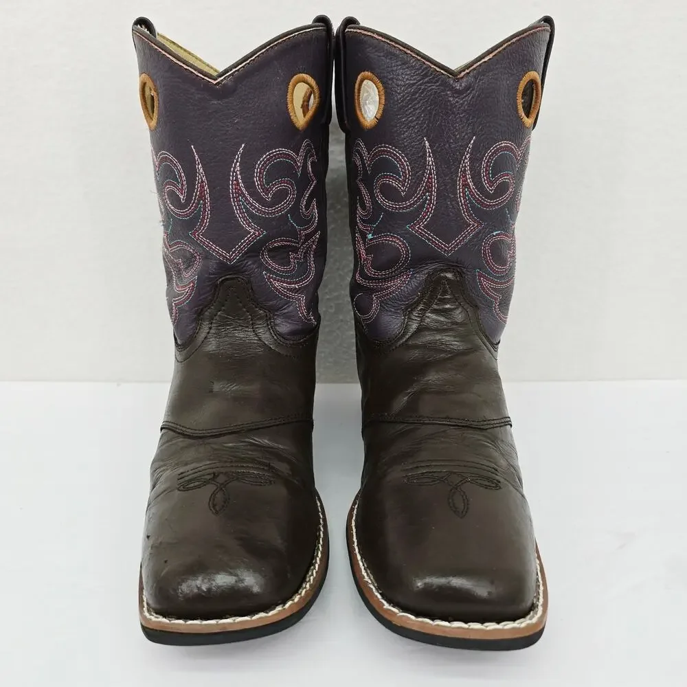 Smoky Mountain Girl's Western Cowgirl Boots Purple Brown 6.5